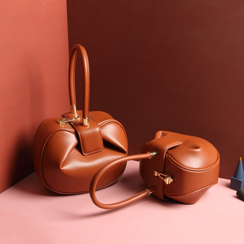Italian Vintage Genuine Leather handbags fashion dumplings handbag