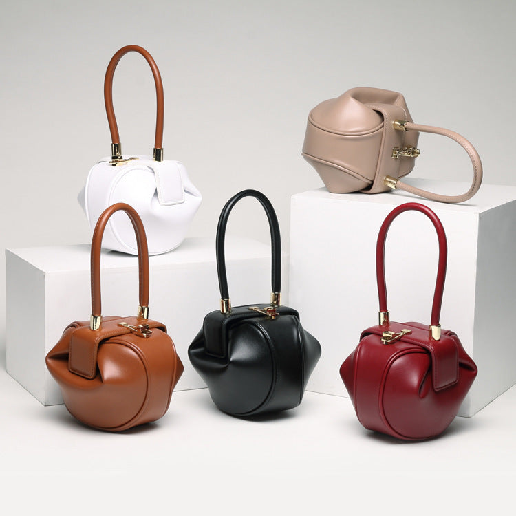 Italian Vintage Genuine Leather handbags fashion dumplings handbag