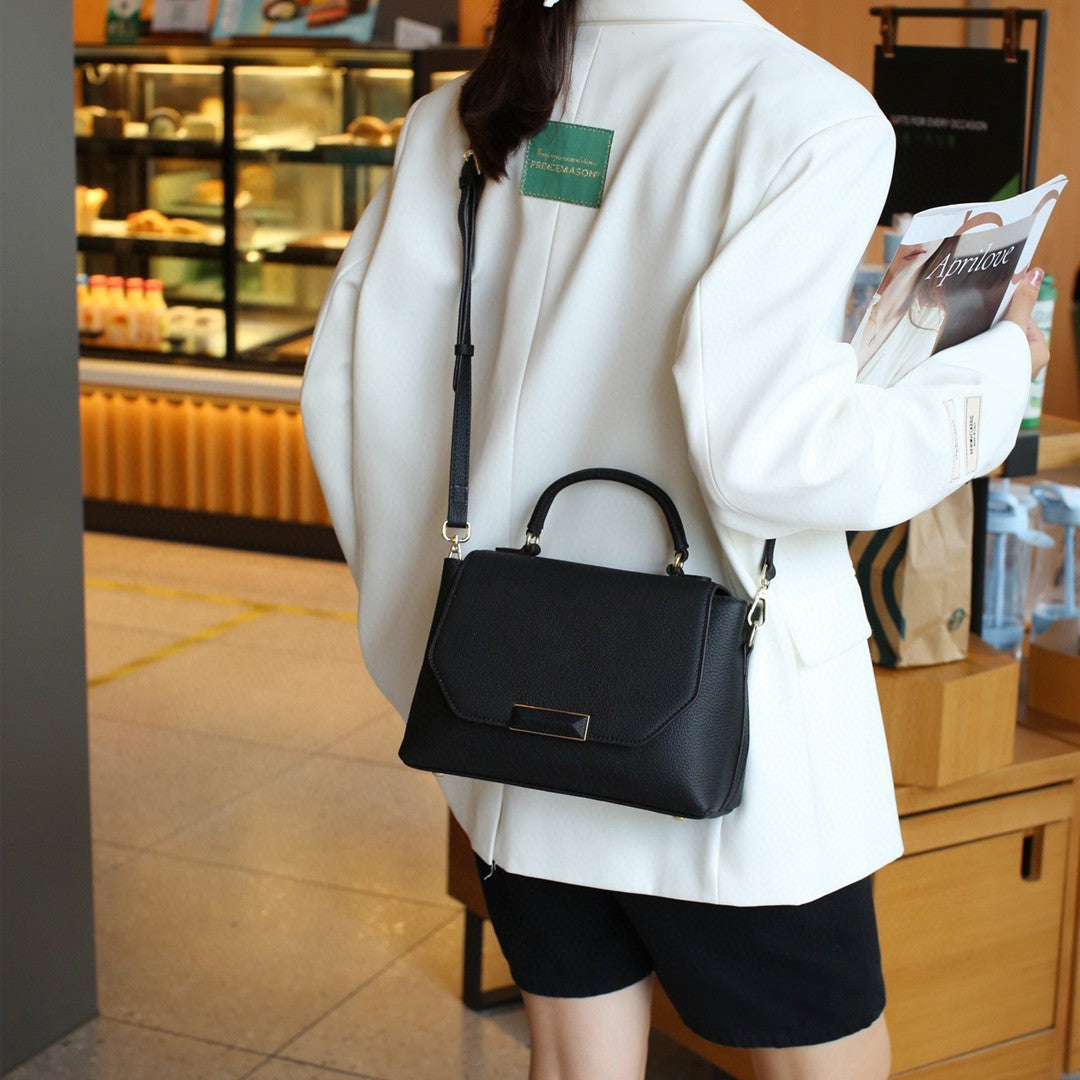 Fashion Italian Vintage 80s Genuine Leather Women's One Shoulder Handbag
