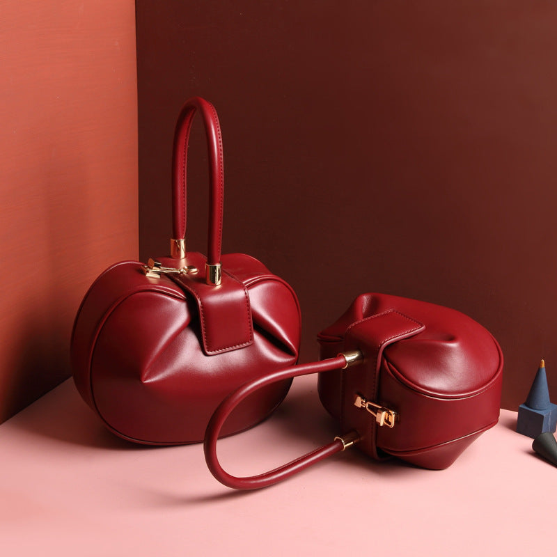 Italian Vintage Genuine Leather handbags fashion dumplings handbag