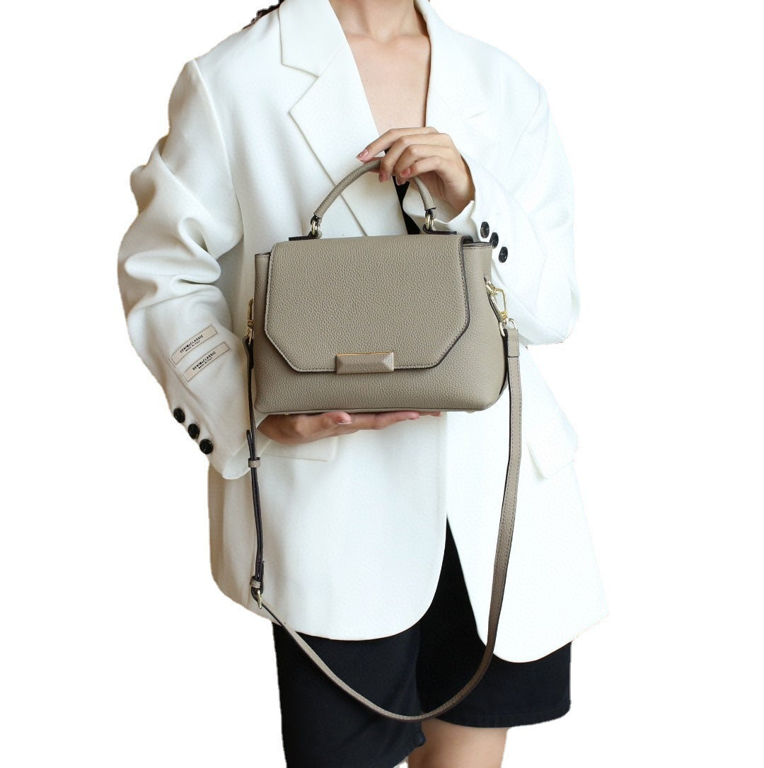 Fashion Italian Vintage 80s Genuine Leather Women's One Shoulder Handbag