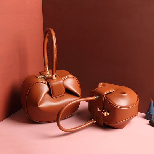 Italian Vintage Genuine Leather handbags fashion dumplings handbag