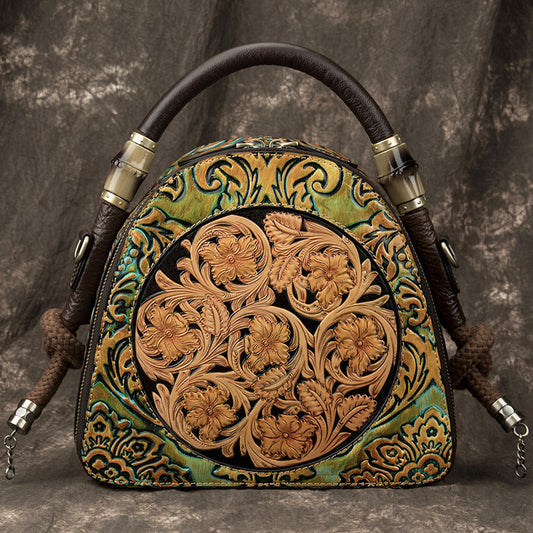 Large-Capacity Cowhide Handbag Leather Soft Leather European Beauty Bag Messenger Bag