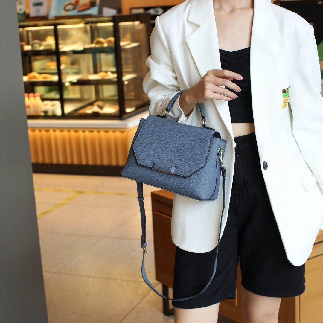 Fashion Italian Vintage 80s Genuine Leather Women's One Shoulder Handbag
