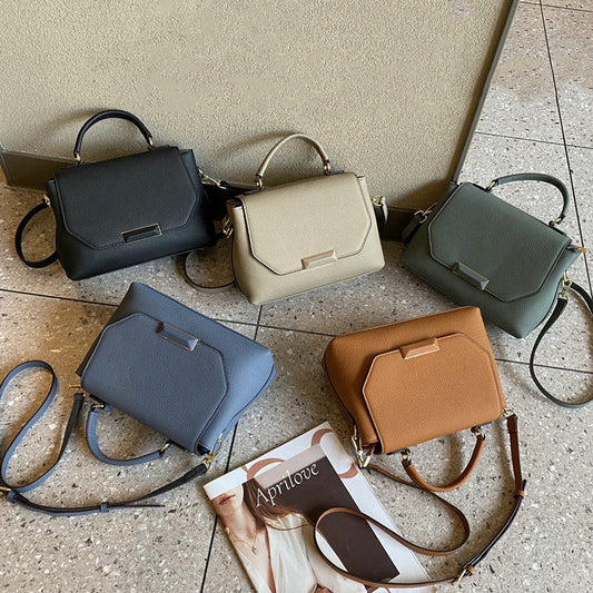 Fashion Italian Vintage 80s Genuine Leather Women's One Shoulder Handbag