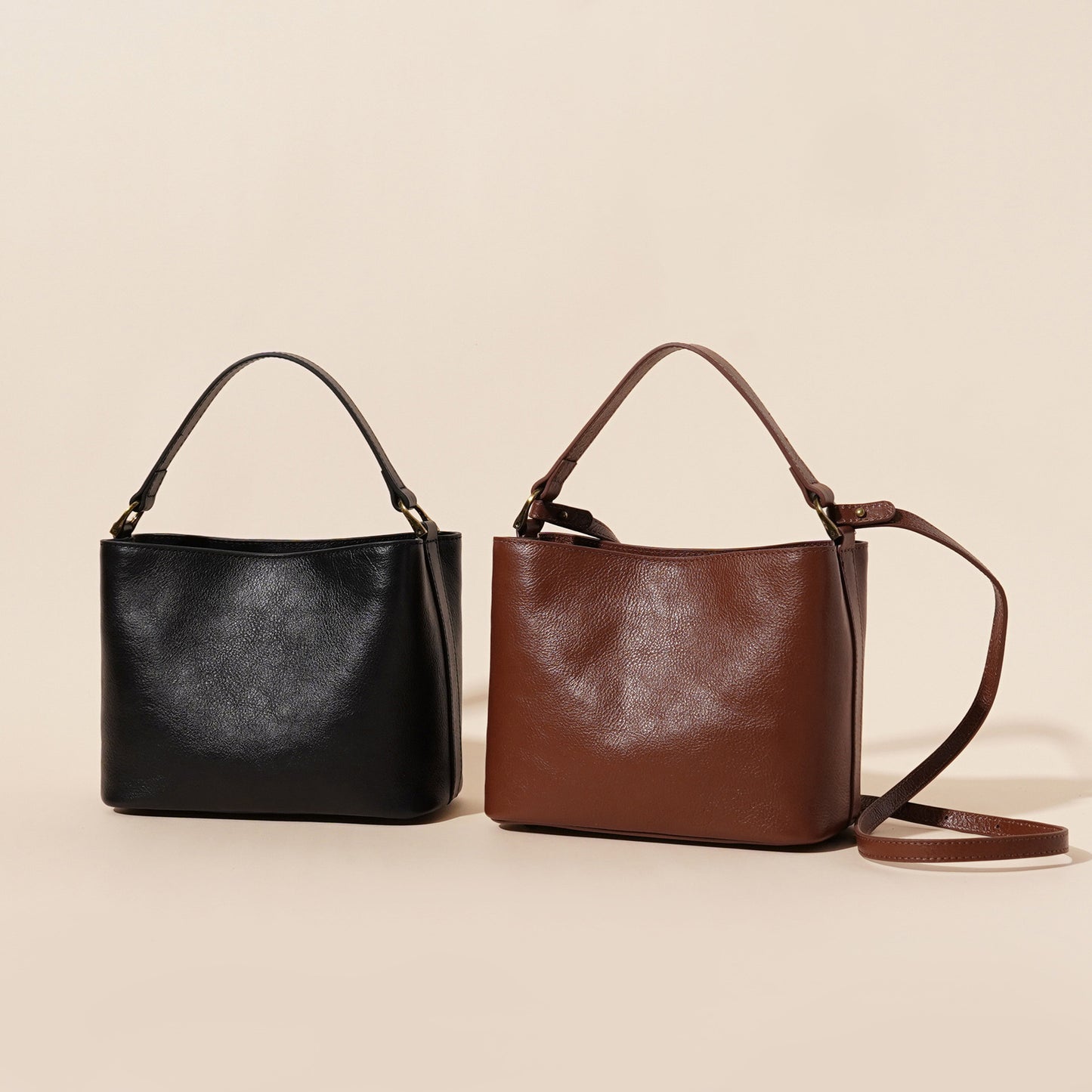 Cowhide Italian Leather Vintage Casual All-matching Women's Shoulder Handbag