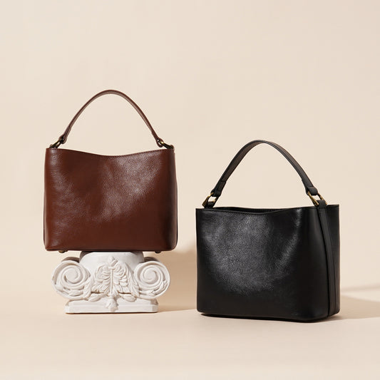 Cowhide Italian Leather Vintage Casual All-matching Women's Shoulder Handbag