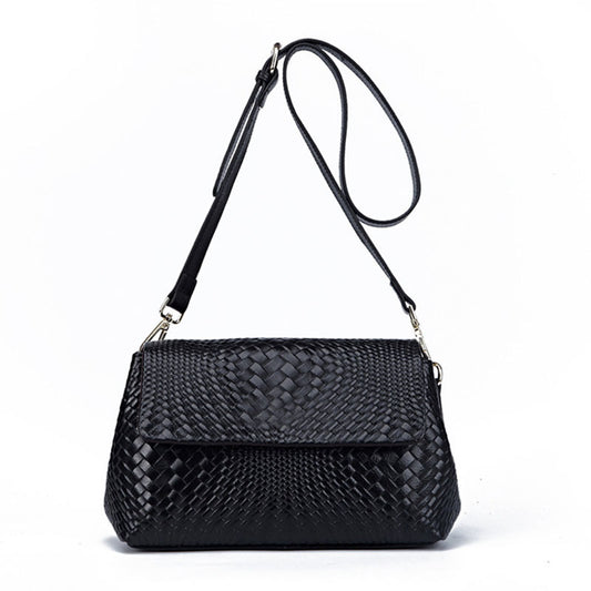Genuine Italian Leather Women's Woven Bag Crossbody Small Bag Women's Shoulder Messenger Bag