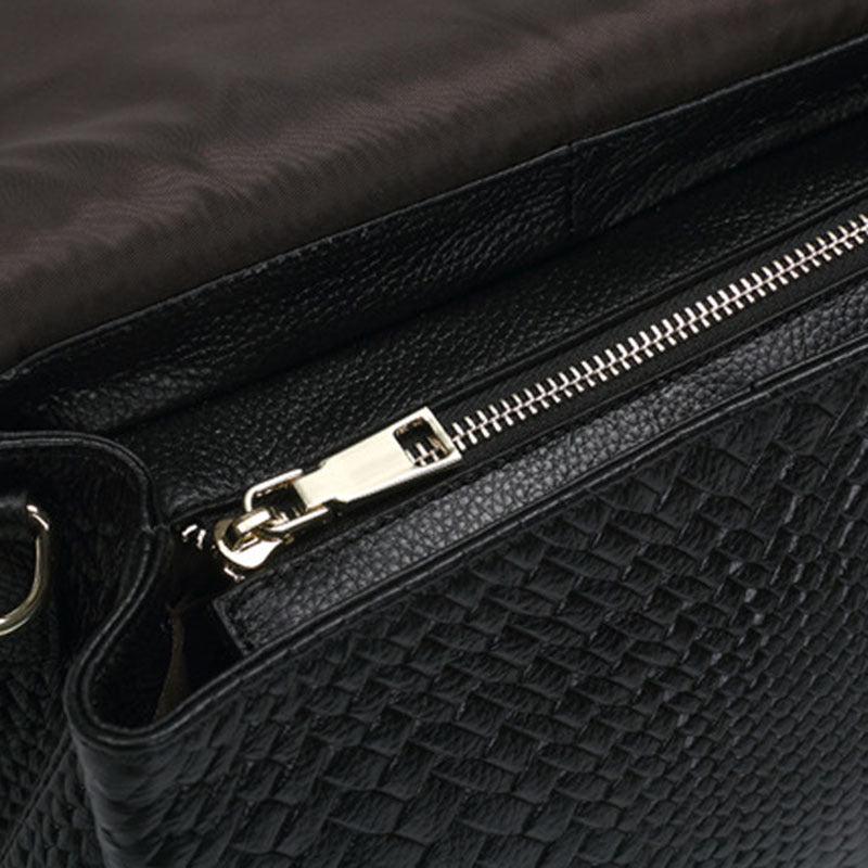Genuine Italian Leather Women's Woven Bag Crossbody Small Bag Women's Shoulder Messenger Bag