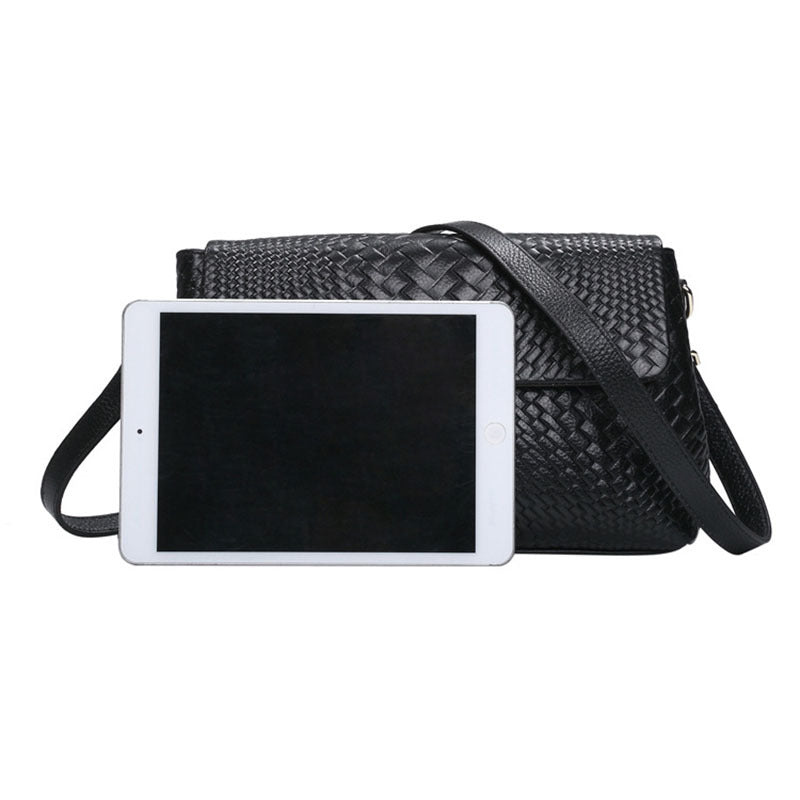Genuine Italian Leather Women's Woven Bag Crossbody Small Bag Women's Shoulder Messenger Bag
